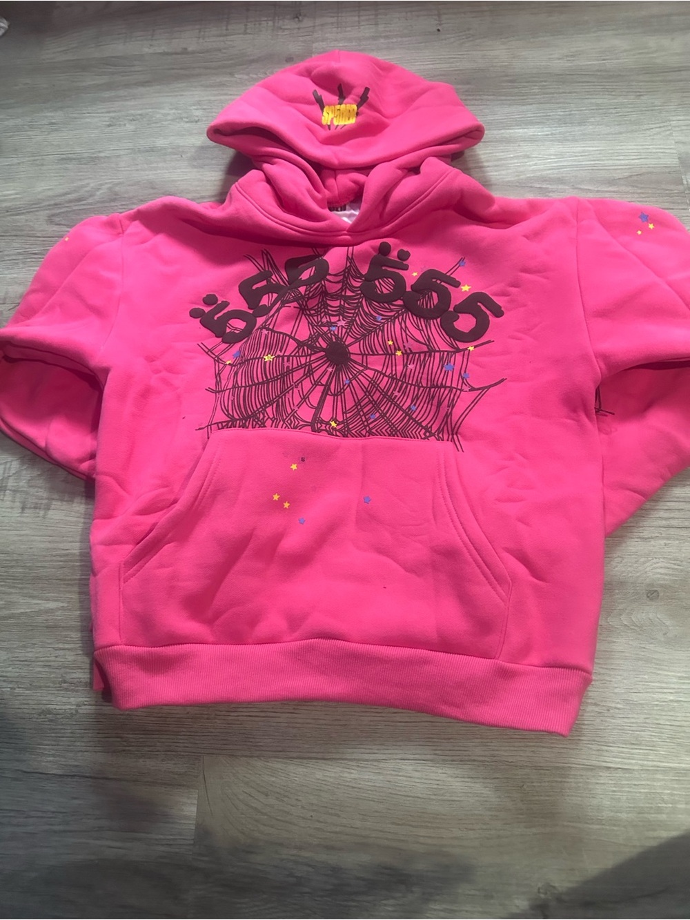 Kids' Hot Pink Spider Web Hoodie Sweatshirt
